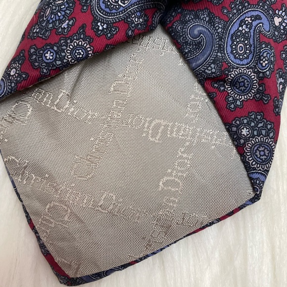 Christian Dior Silk Neck Tie Paisley red - Picture 6 of 7
